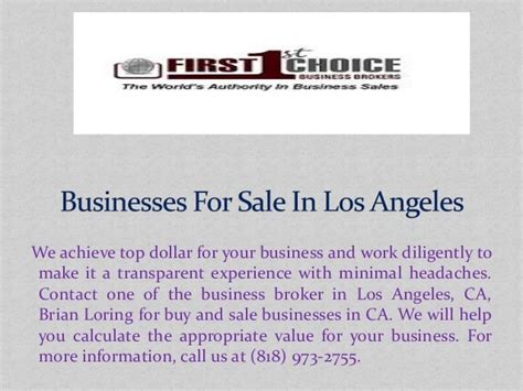 is a sprawling city, which means there are big gaps between areas of urban life. . Businesses for sale los angeles